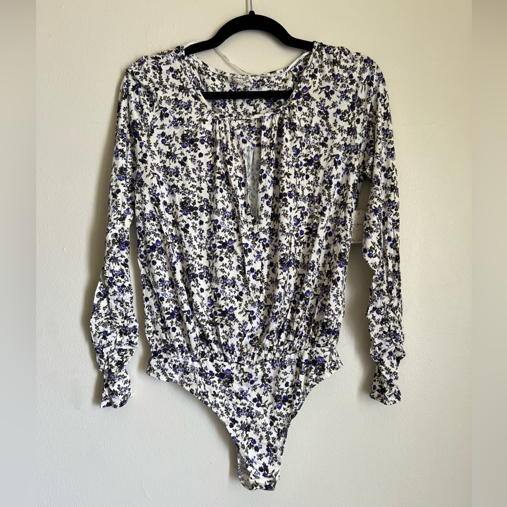 New! Free People Kaya Floral Bodysuit Medium